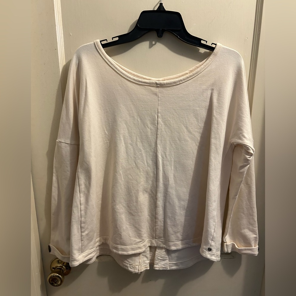 Neon Buddha women’s cotton‎ cream princess seamed long sleeve top small